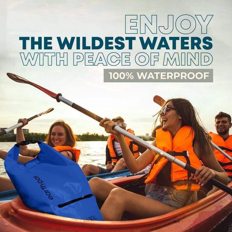 Earth Pak Waterproof Dry Bag with Zippered Pocket - Waterproof Dry Bag Backpack Keeps Gear Dry for Boating, Camping, Fishing, Beach Drybag, Kayak Accessories - Dry Bags Waterproof with Phone Case 30L - Image 3